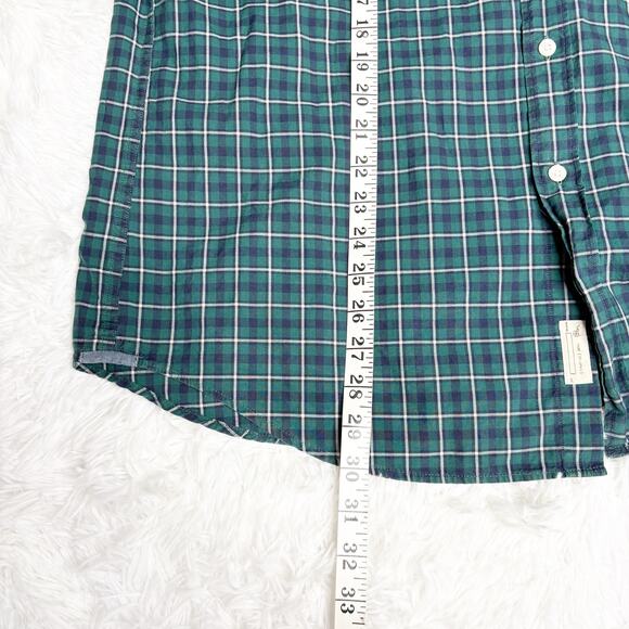 J.Crew Men’s Plaid Button Down Shirt XL Green Navy Cotton Long Sleeve - Picture 3 of 7